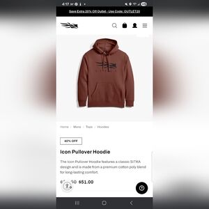 SITKA Brown Icon Pullover Hoodie